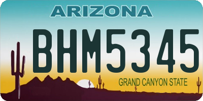AZ license plate BHM5345