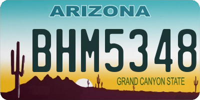 AZ license plate BHM5348