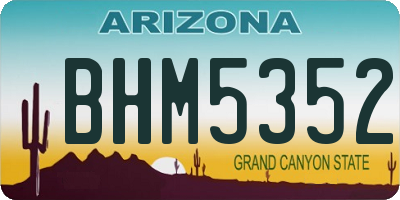 AZ license plate BHM5352