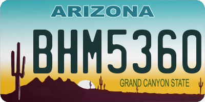 AZ license plate BHM5360