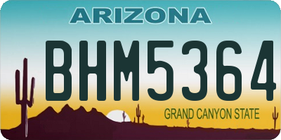 AZ license plate BHM5364