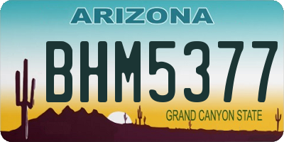 AZ license plate BHM5377