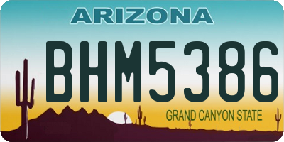 AZ license plate BHM5386