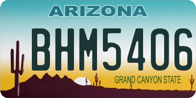 AZ license plate BHM5406