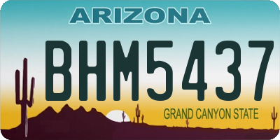 AZ license plate BHM5437