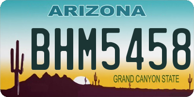 AZ license plate BHM5458