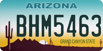 AZ license plate BHM5463