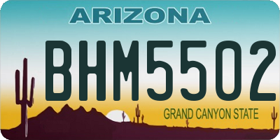 AZ license plate BHM5502