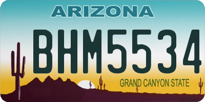 AZ license plate BHM5534