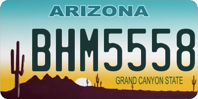 AZ license plate BHM5558
