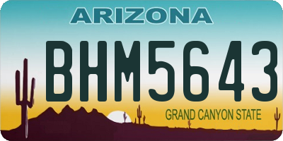 AZ license plate BHM5643