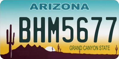 AZ license plate BHM5677