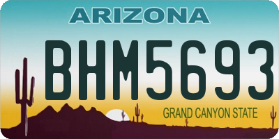 AZ license plate BHM5693