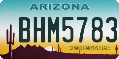 AZ license plate BHM5783