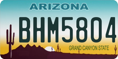 AZ license plate BHM5804