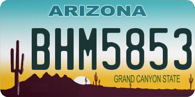 AZ license plate BHM5853