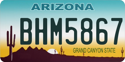 AZ license plate BHM5867