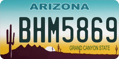 AZ license plate BHM5869
