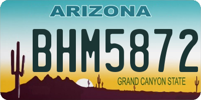 AZ license plate BHM5872