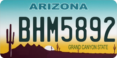 AZ license plate BHM5892