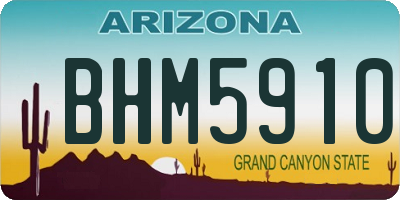 AZ license plate BHM5910