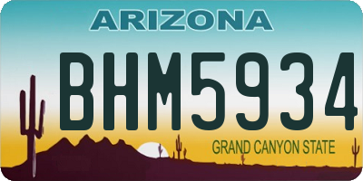 AZ license plate BHM5934