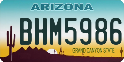 AZ license plate BHM5986