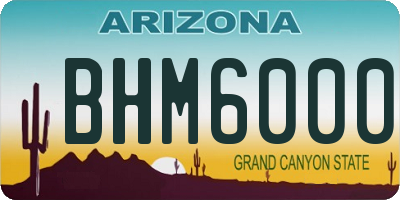 AZ license plate BHM6000