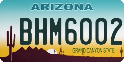 AZ license plate BHM6002