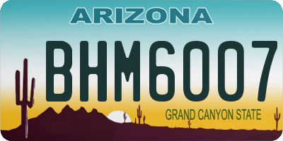 AZ license plate BHM6007
