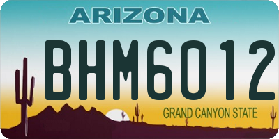 AZ license plate BHM6012