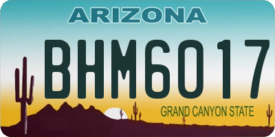 AZ license plate BHM6017