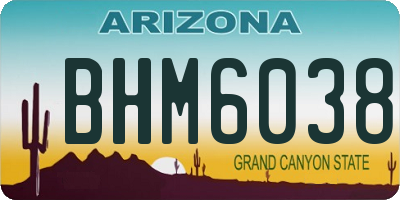 AZ license plate BHM6038