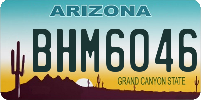 AZ license plate BHM6046