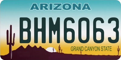 AZ license plate BHM6063