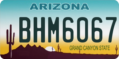 AZ license plate BHM6067