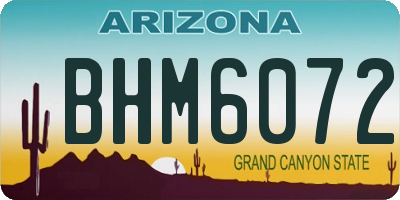 AZ license plate BHM6072