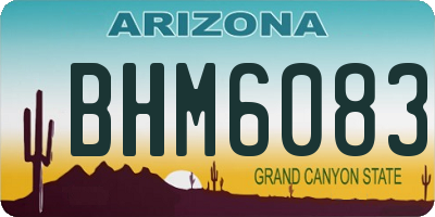 AZ license plate BHM6083