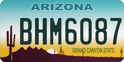 AZ license plate BHM6087