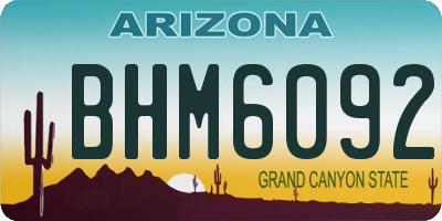 AZ license plate BHM6092