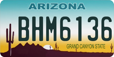 AZ license plate BHM6136