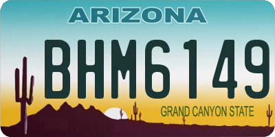 AZ license plate BHM6149