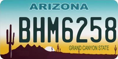 AZ license plate BHM6258
