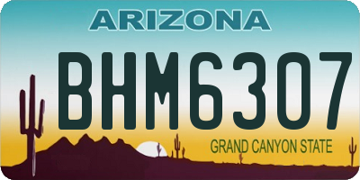 AZ license plate BHM6307