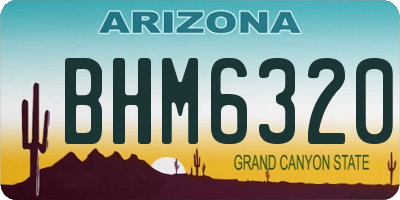 AZ license plate BHM6320