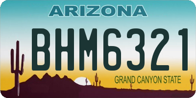 AZ license plate BHM6321