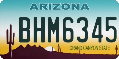 AZ license plate BHM6345