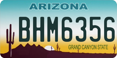 AZ license plate BHM6356