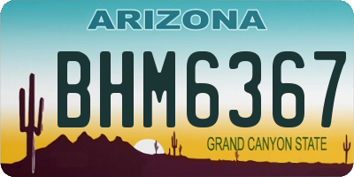 AZ license plate BHM6367