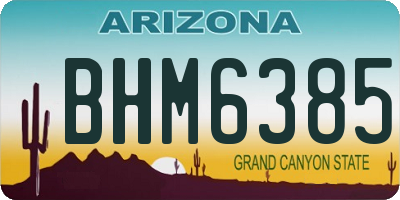 AZ license plate BHM6385